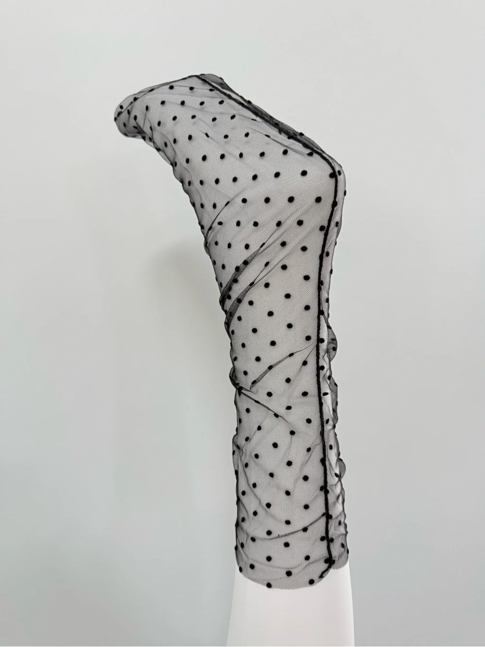 Sheer Polka Dot Sock - Black Dot
